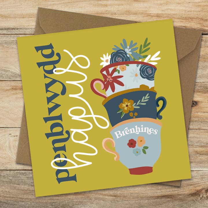 Penblwydd Hapus - Tea Cup Stack for wholesale by Max Rocks