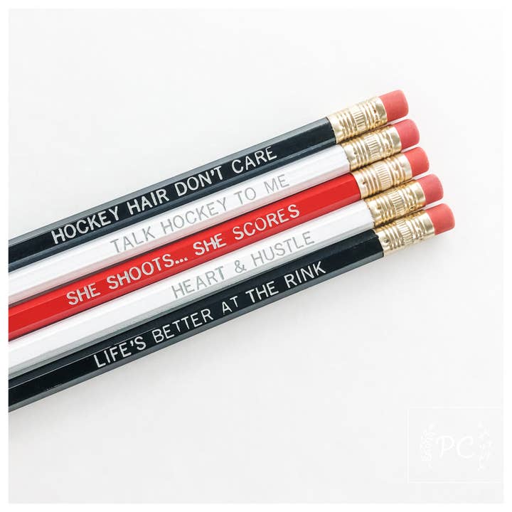 hockey - niñas | set de lápices para venta al por mayor de Prairie Chick Prints