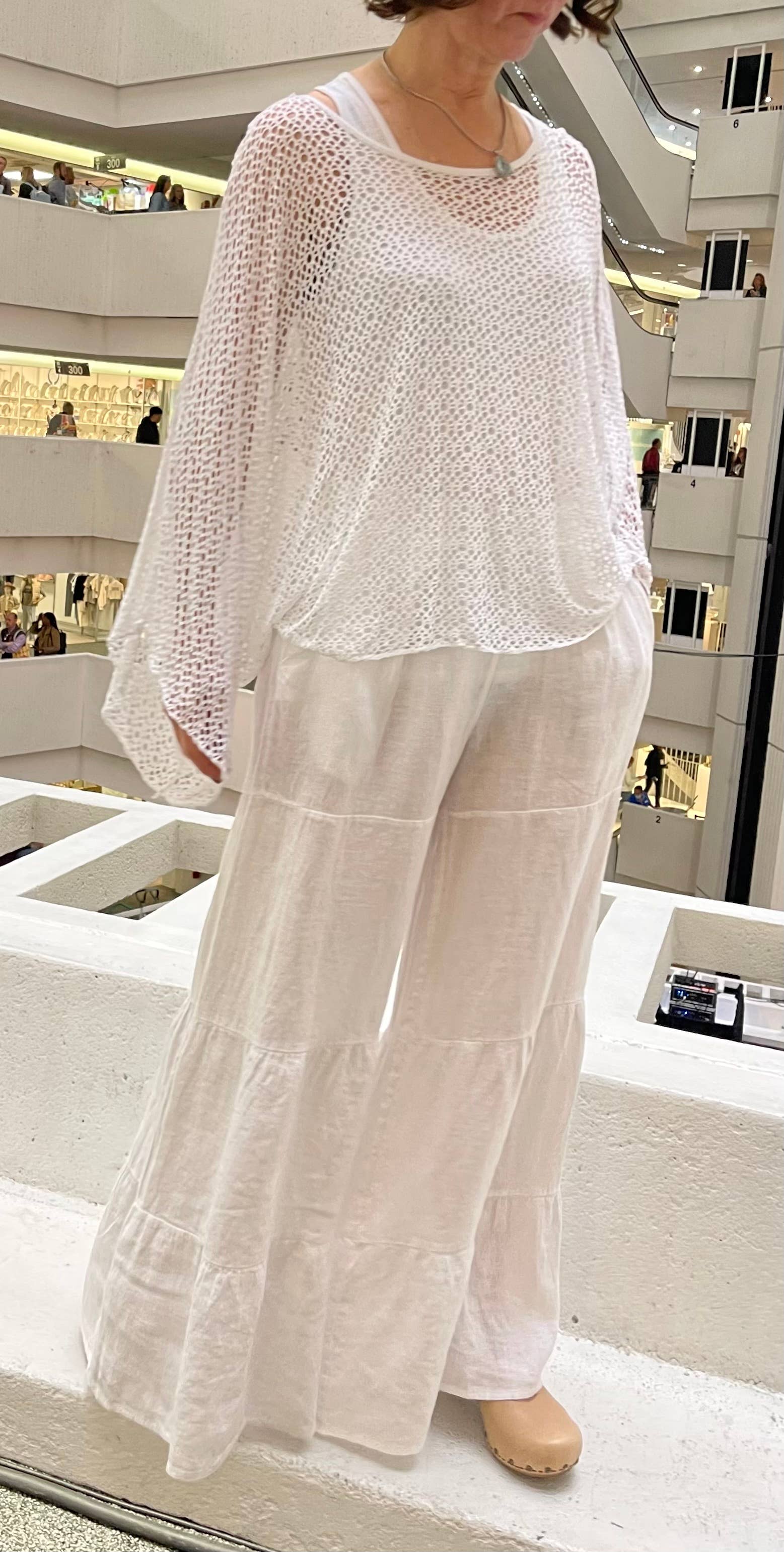 Dance in Paris - Wholesale Pants - Women's - Italian Linen Pants with Pockets, Tiers for Style