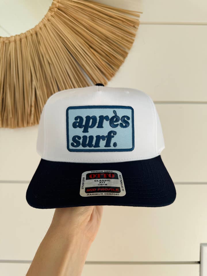 Casquette Trucker Patch APRES SURF | marine/blanc *toile pour la vente par The Day Away Collective