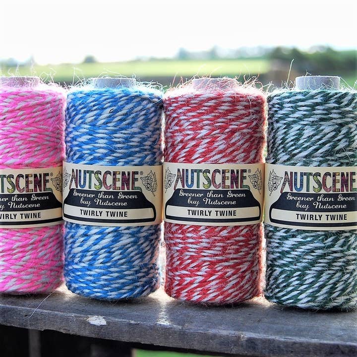 Jute Twirly Twine in 4 colour combinations- (295ft) each. for wholesale by Nutscene Twines Ltd