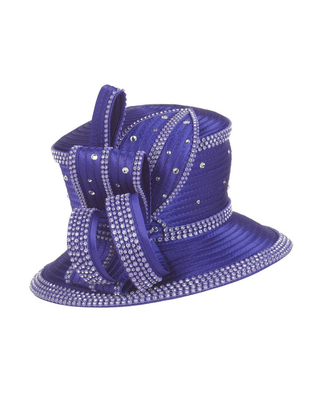 Giovanna - Vente Chapeau bibi – femme - Chapeau élégant en satin à strass0