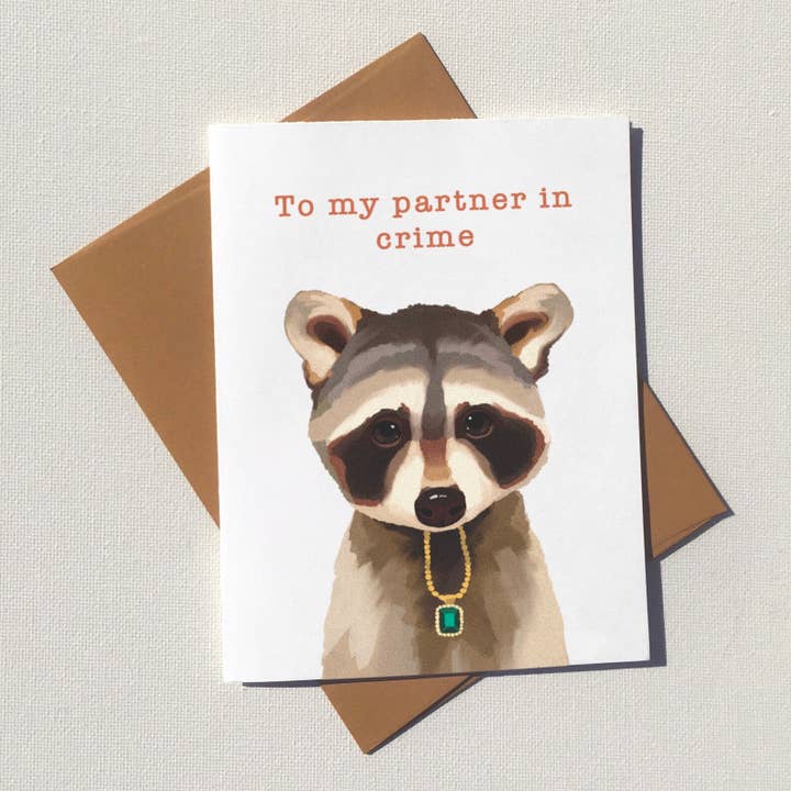 Partner In Crime Card for wholesale by Yuma's Art Studio