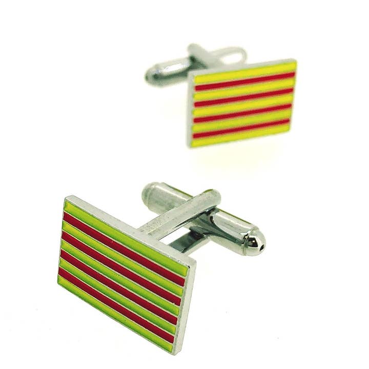 Beclosetoyou – Engroshandel Manchetknapper/skjorte - Herre – Catalonien Flag Shirt Manchetknapper