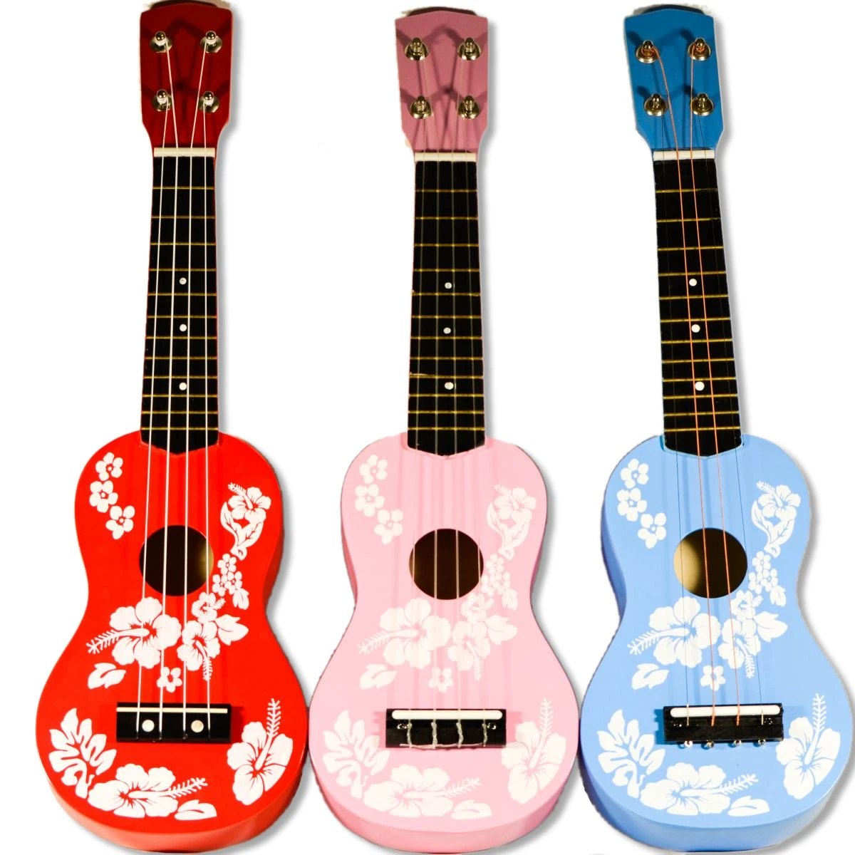 giftland - Wholesale Musical Instrument - Wooden Ukulele Guitar with Strings - Flower Design1