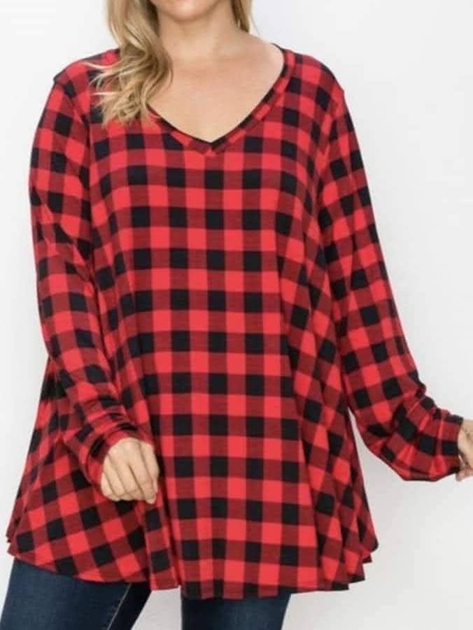 tunica a quadri buffalo per la vendita all'ingrosso da parte di TOO CHIC BOUTIQUE & CO. LLC