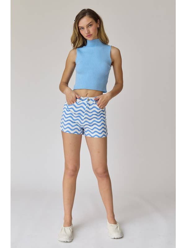 Blue PP17004 - Legacy Wave Denim Shorts for wholesale on Faire4