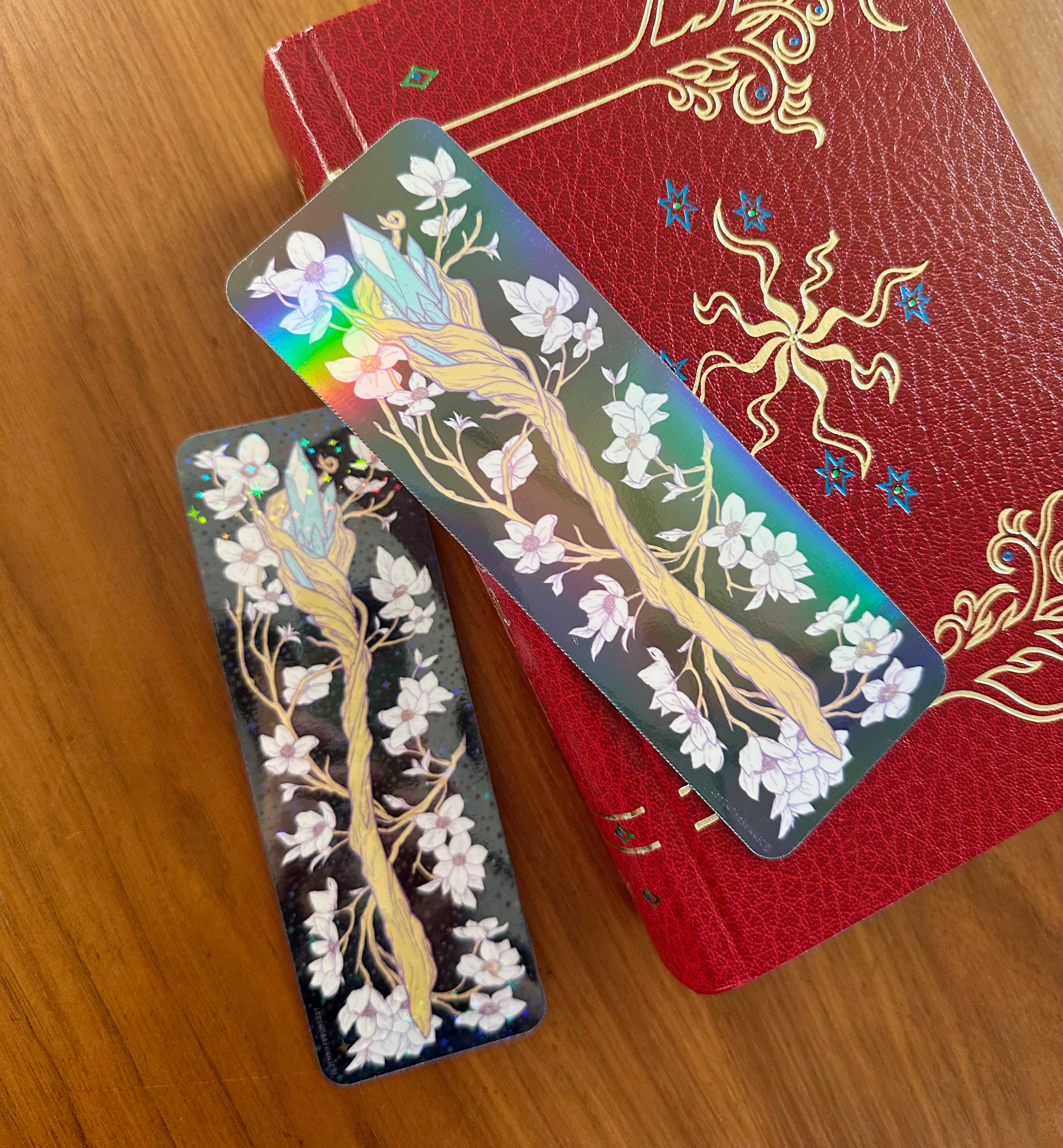 Jennifer Yung Art - Wholesale Bookmark - Fantasy Mystical Sword Wand Botanical Holographic Bookmark 9