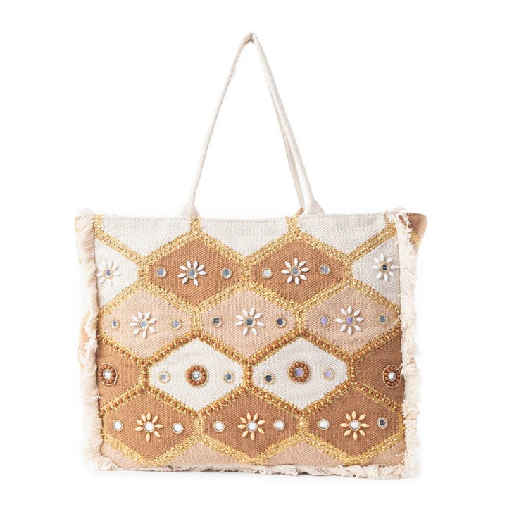 Sac de week-end Sonoran Starlight en marron et blanc pour la vente par MYRA - EU