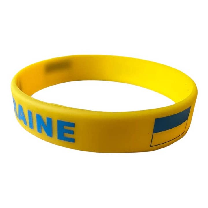 Beclosetoyou – Engroshandel Armbånd - Unisex – Armbånd med flag Ukraine lavet af silikone - Slava Ukrayn