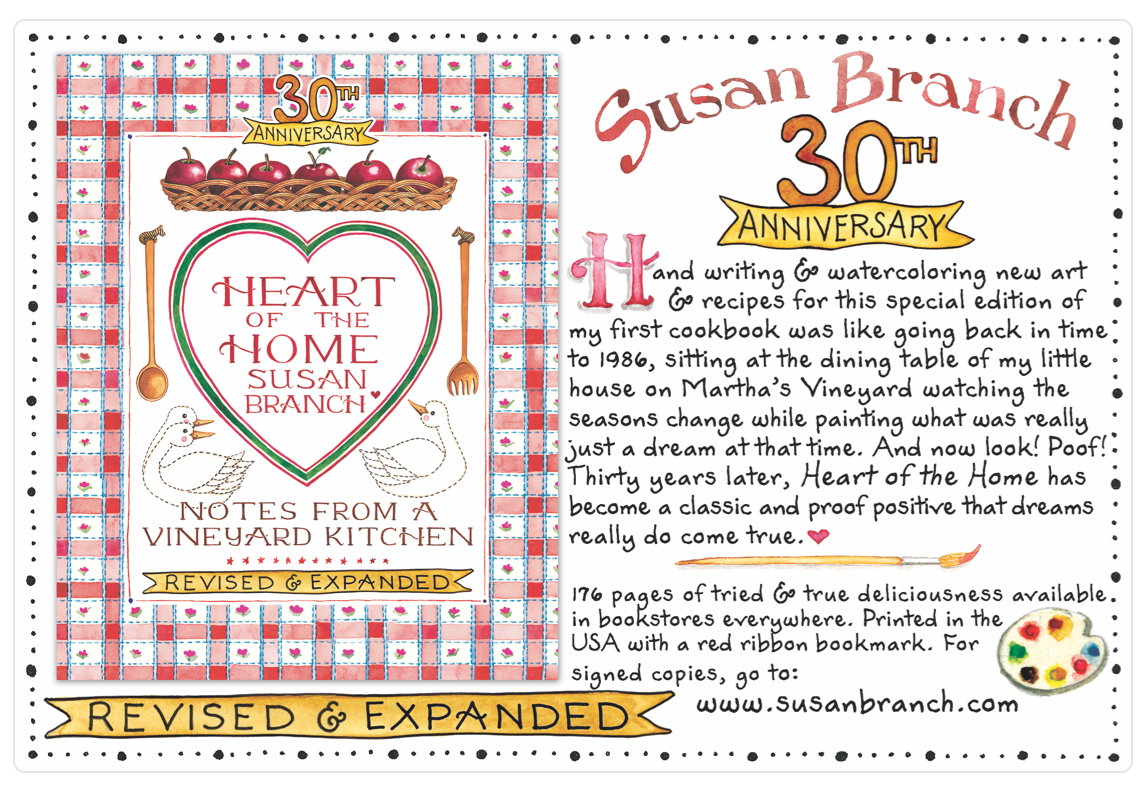 Susan Branch Studios - Wholesale Cookbooks & Food - HEART of the HOME 30th Anniversary Edition1