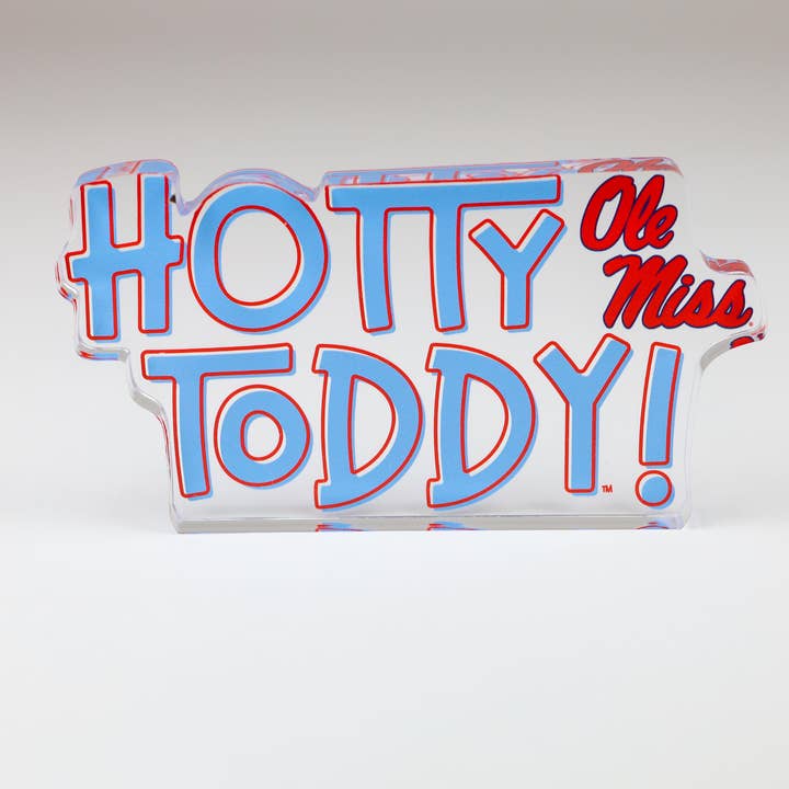 Ole Miss Hotty Toddy Acrylic Shelfie | Art Block Dorm Decor for wholesale by Tailgated Co.