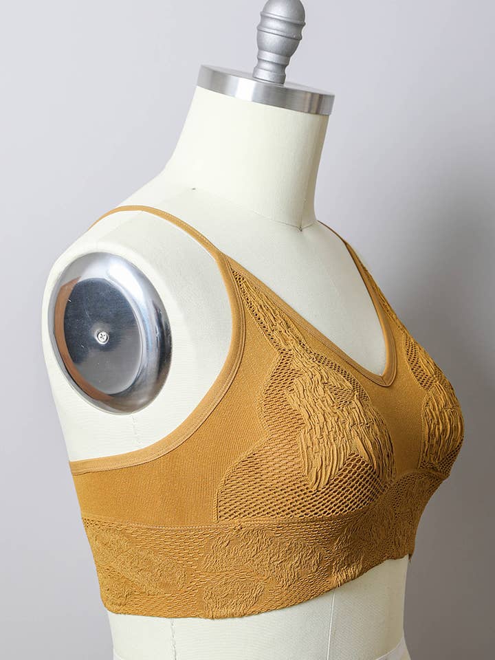 Leto Accessories - Wholesale Bralette – Women's - Chic Plus Size Textured Seamless Padded Brami19