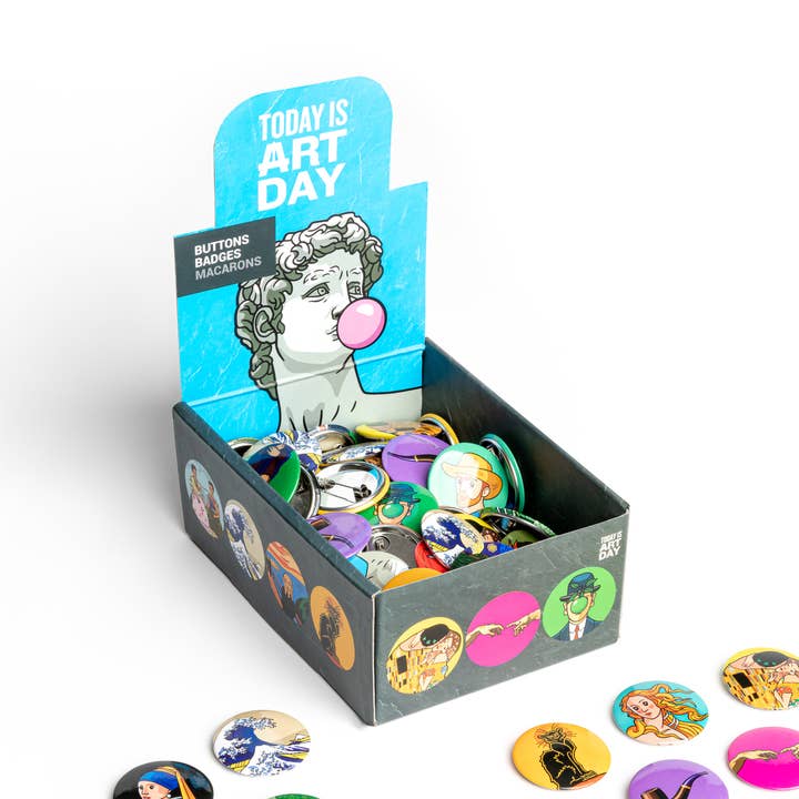 Boîte de 100 badges assortis - Collection Today is Art Day pour la vente par Today is Art Day