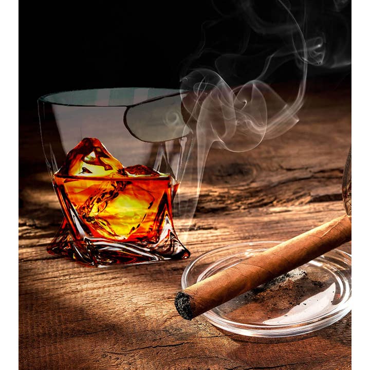 Bezrat - Wholesale Cocktail/liquor glass - Cigar Whiskey Glass - Twist & Rounded Whiskey Glass 2 Pk
