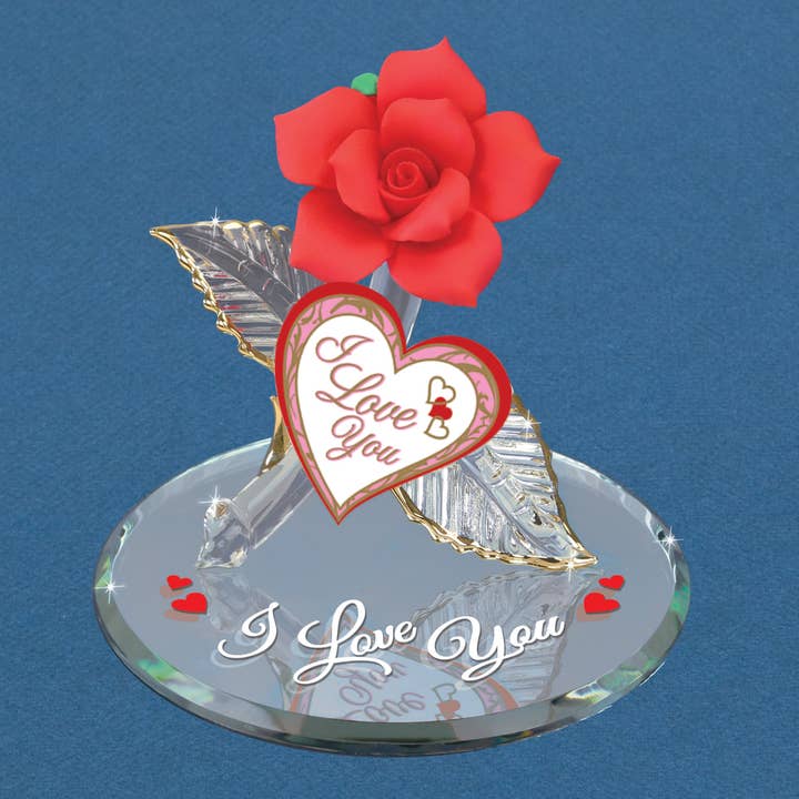 P1 447-T5: "I Love You" Red Rose for wholesale by Glass Baron