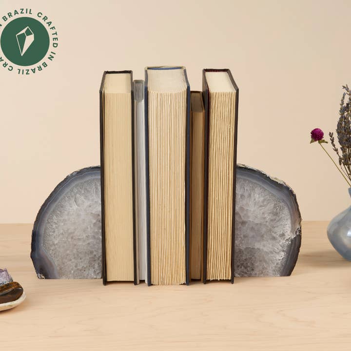 Natural Agate Bookends - Crafted in Brazil for wholesale by GeoCentral