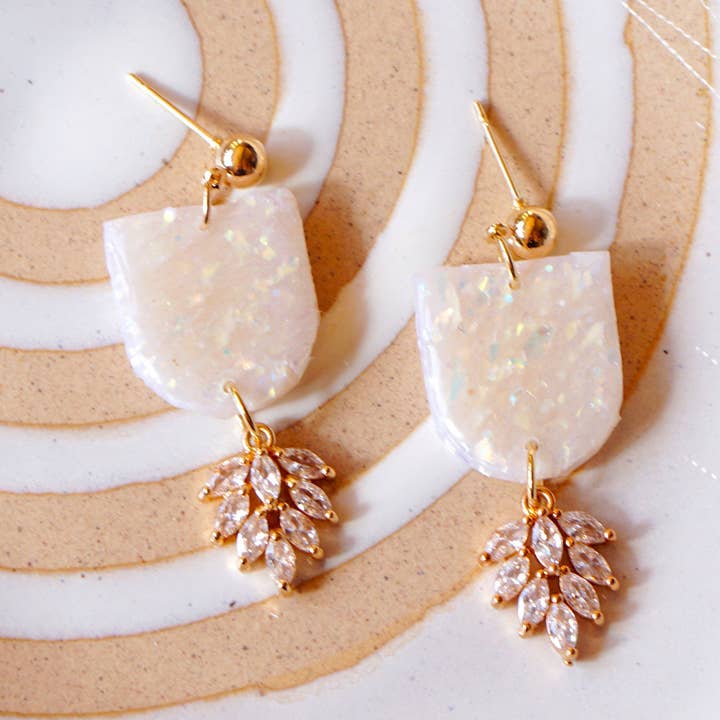 Brincos Zircão Polymer Clay| Brincos Clay Polímero Artesanal por atacado de Mistika Studio