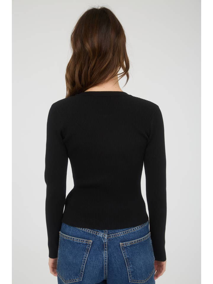 The Workshop Studio - Vente Cardigan – femme - GILET EN MAILLE À COL ROND AVEC BOUTONS-PRESSION1