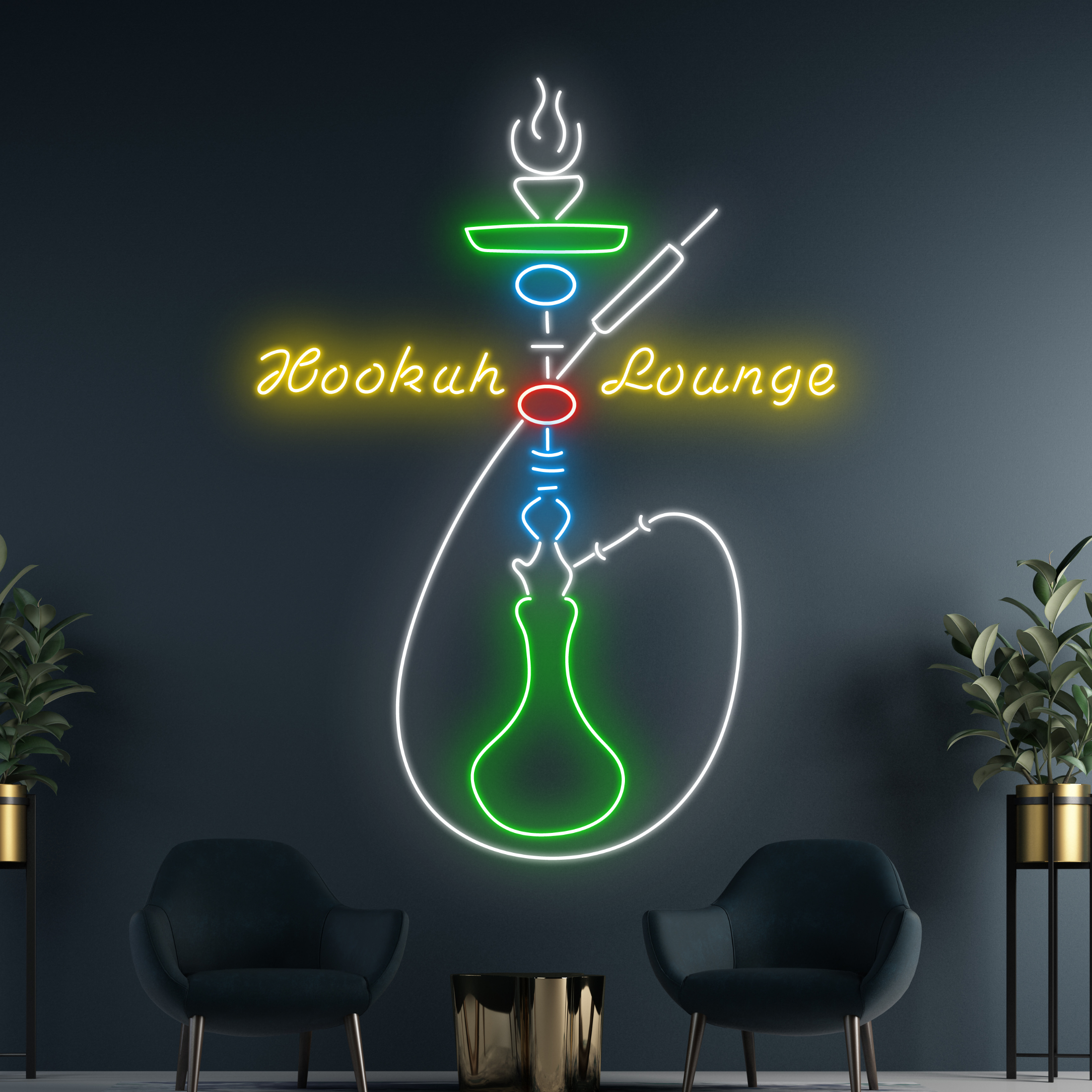 Glow Neon - Vente Enseignes néon - Enseigne au néon Hookah Shisha Lounge, décoration de cigare Shisha Smoking2