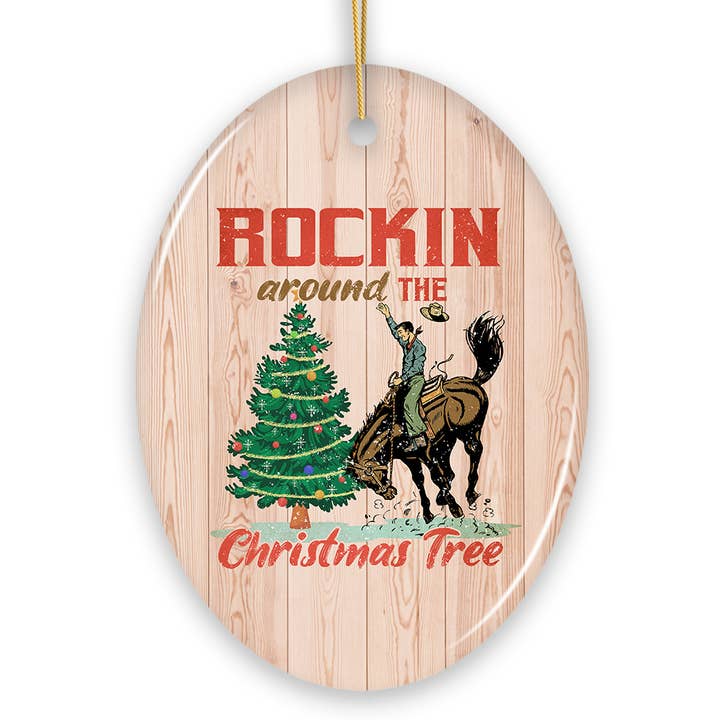 OrnamentallyYou - Wholesale Ornament - Western Theme Rockin Around the Christmas Tree Ornament