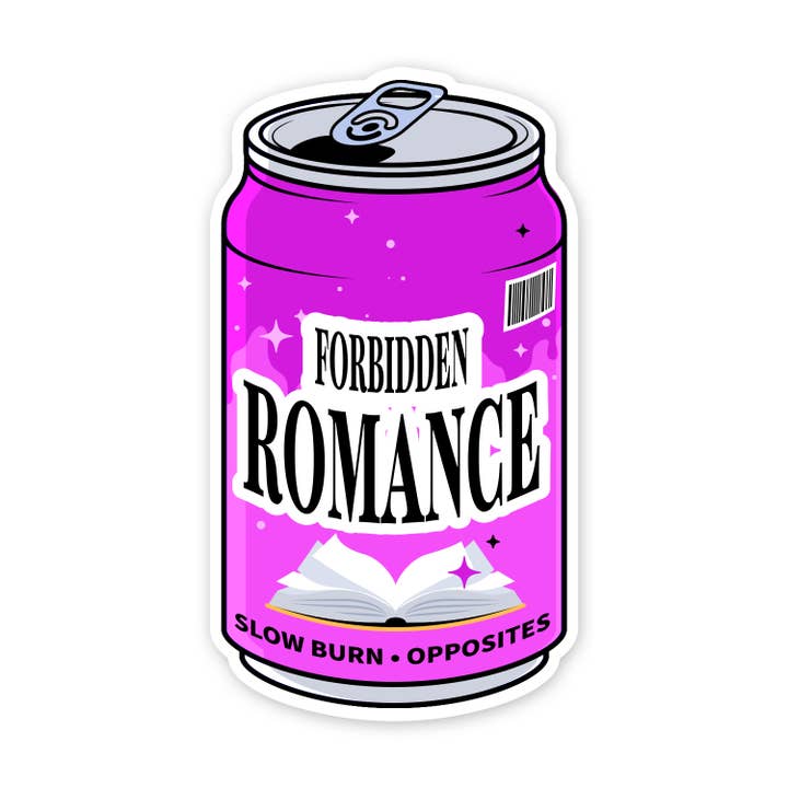Romance prohibido - Trope de amante de libros con pegatinas de refrescos literarios para venta al por mayor de Creative Goodie