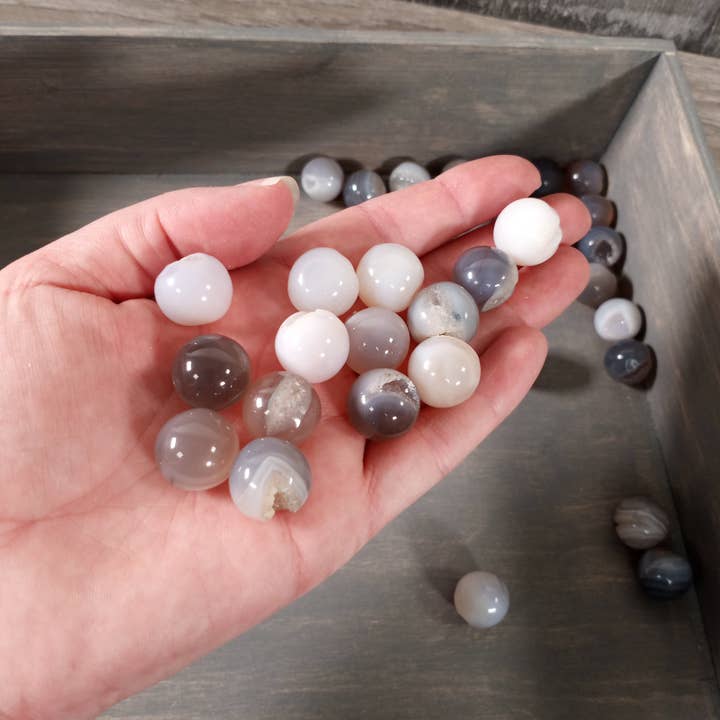 Keystone Crystals - Wholesale Spiritual Stone/Crystal - Botswana Agate Sphere about 16 mm Sold by the 0.9 pound Lot