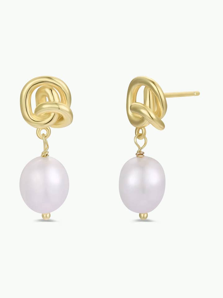 Pearl Knot - Gold Earrings for wholesale by JaxKelly