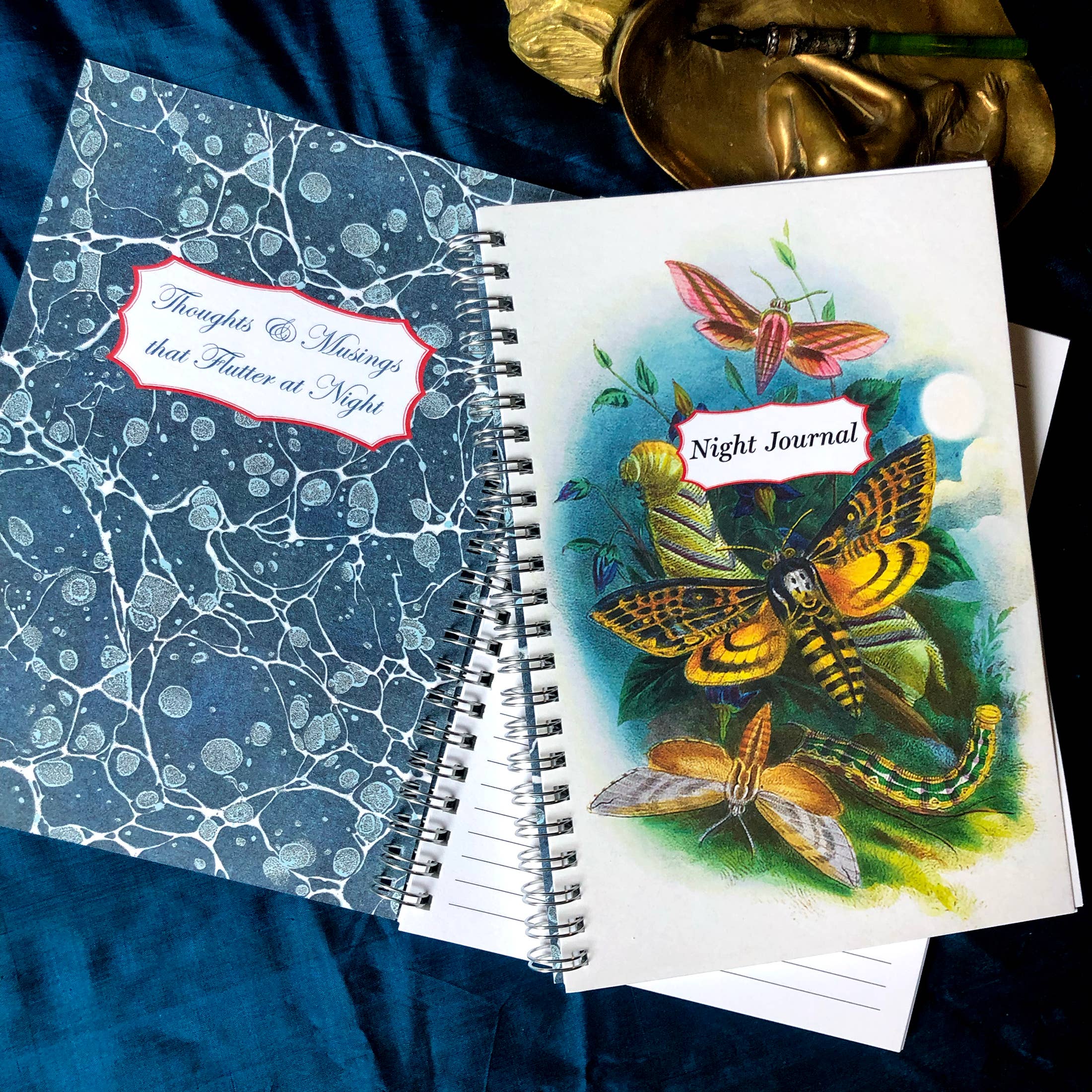 Ivory Tower Studios - Wholesale Journal/Diary - Night Journal Spiral Bound Lined Paper—Moths in Moonlight9