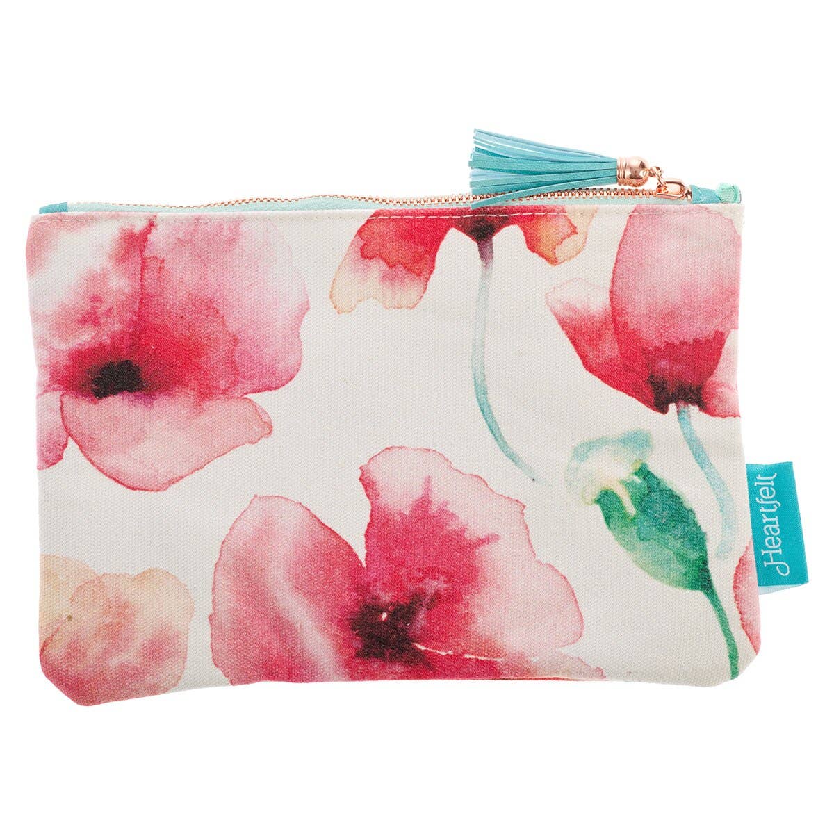 Christian Art Gifts - Wholesale Pouch - Women's - Zipped Pouch Canvas Coral Poppies Beautiful1