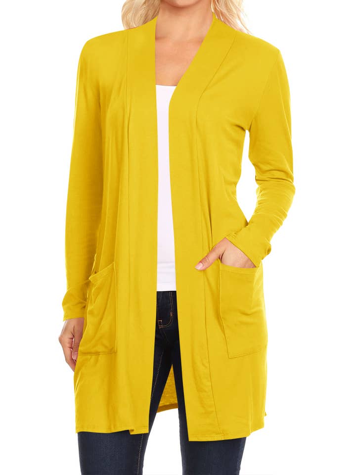 MOA COLLECTION - Wholesale Cardigan - Women's - Women's Long Sleeves Casual Solid Outerwear Sweater Cardigan9