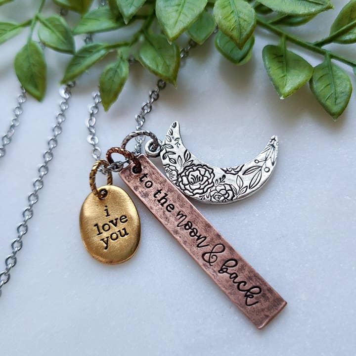I Love You to the Moon & Back for wholesale by LITTLE BLUE BUS JEWELRY