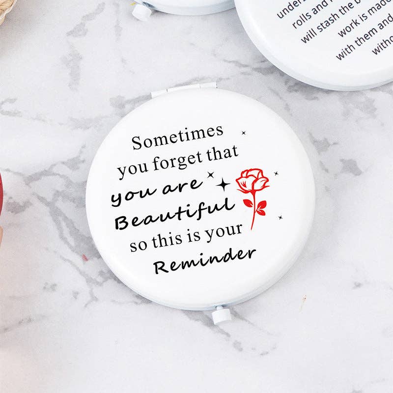 Dipped Shop - Wholesale Compact Mirror - White Letter Mini Portable Makeup Mirror DP25F4110