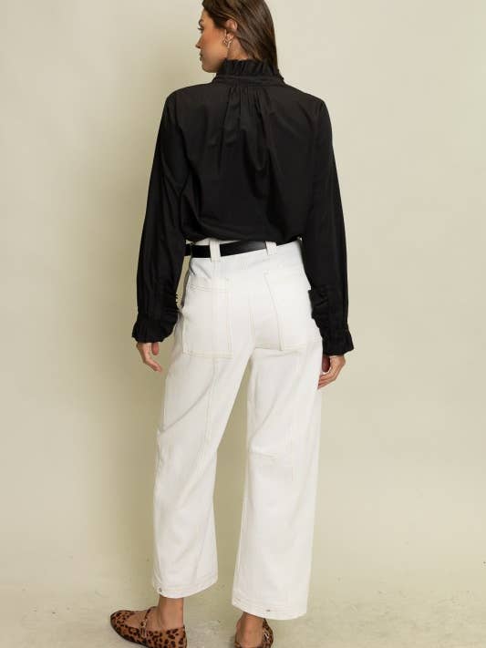 Heyson - Wholesale Blouse - Women's - LT1100_B Ruffled Detail Button-Up Blouse8