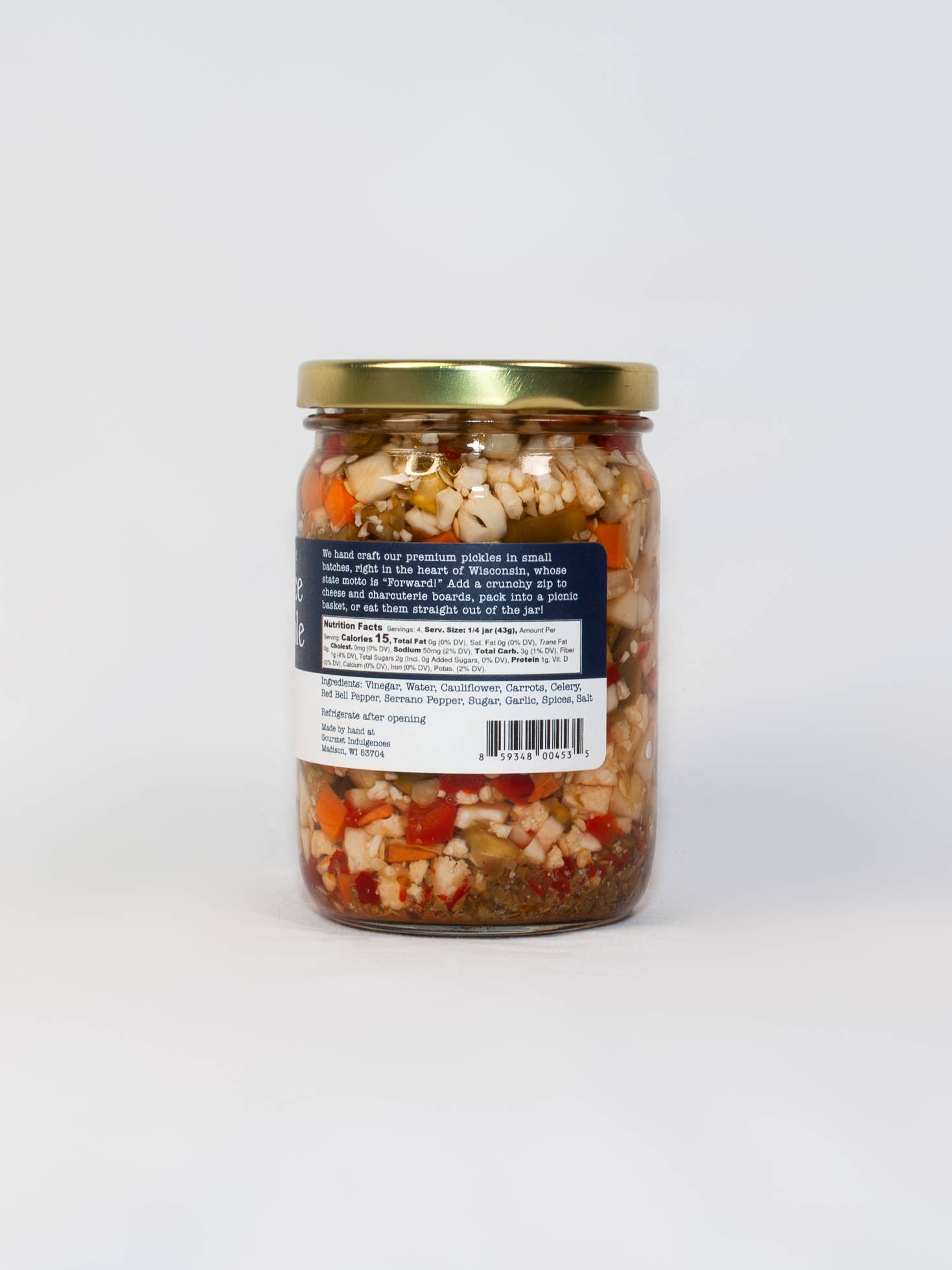 Gourmet Indulgences, LLC (dba Quince & Apple Company) - Wholesale Pickled Vegetables - Hot Giardiniera - Case of 12 - 12 oz Jars 2