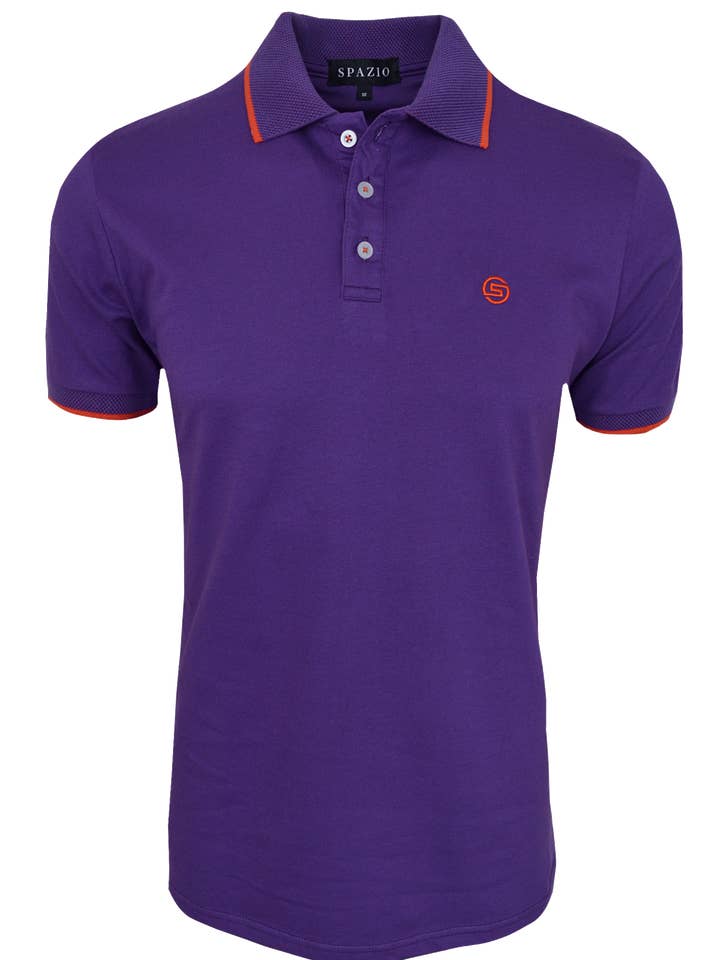 Polo de mode pour hommes avec tissu en coton PT-5082 Violet pour la vente par Spazio