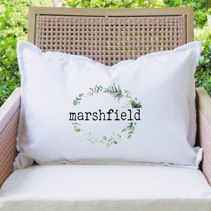 Almohada lumbar personalizada Greenery Wreath para venta al por mayor de Rustic Marlin