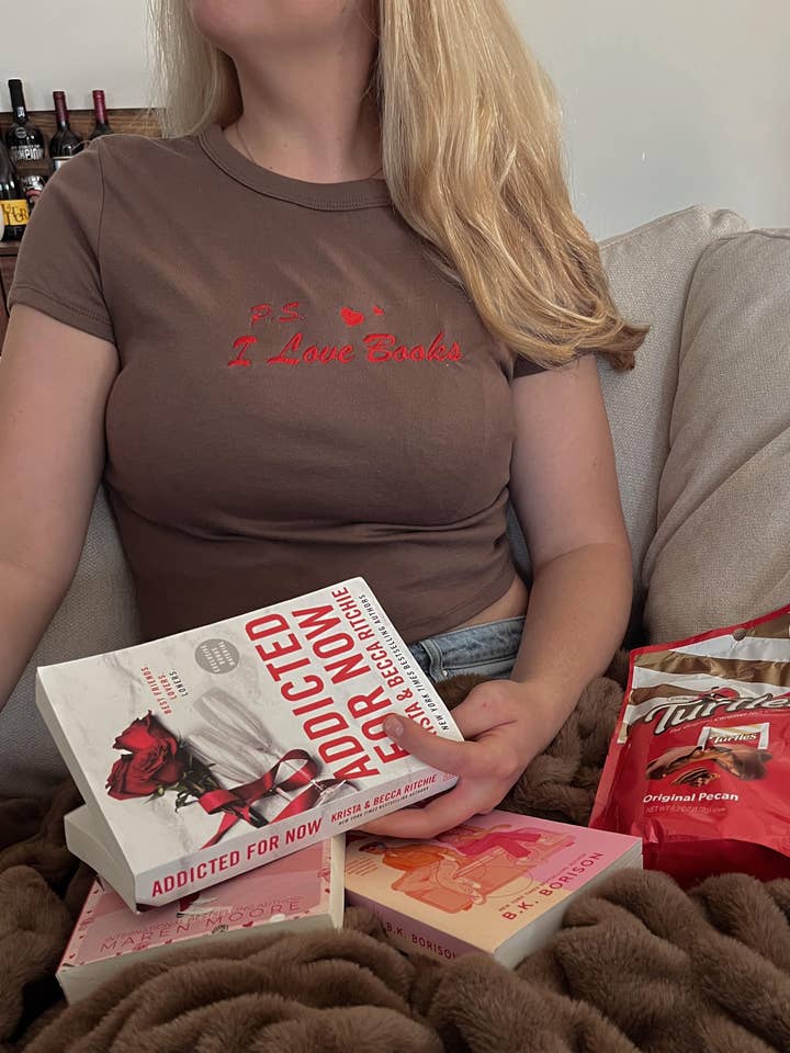 PS I Love Books Baby Tee for wholesale by Threaded By Sabrina