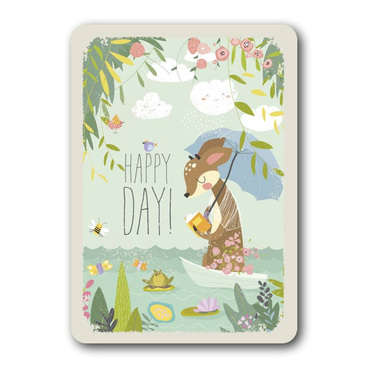 Cartes postales en papier naturel 7429 fauve avec parasol pour la vente par Gutrath Verlag