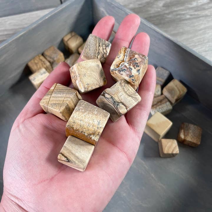 Picture Jasper Tumbled Stones – Cubic Style | 1 lb Bulk Lot for wholesale by Keystone Crystals