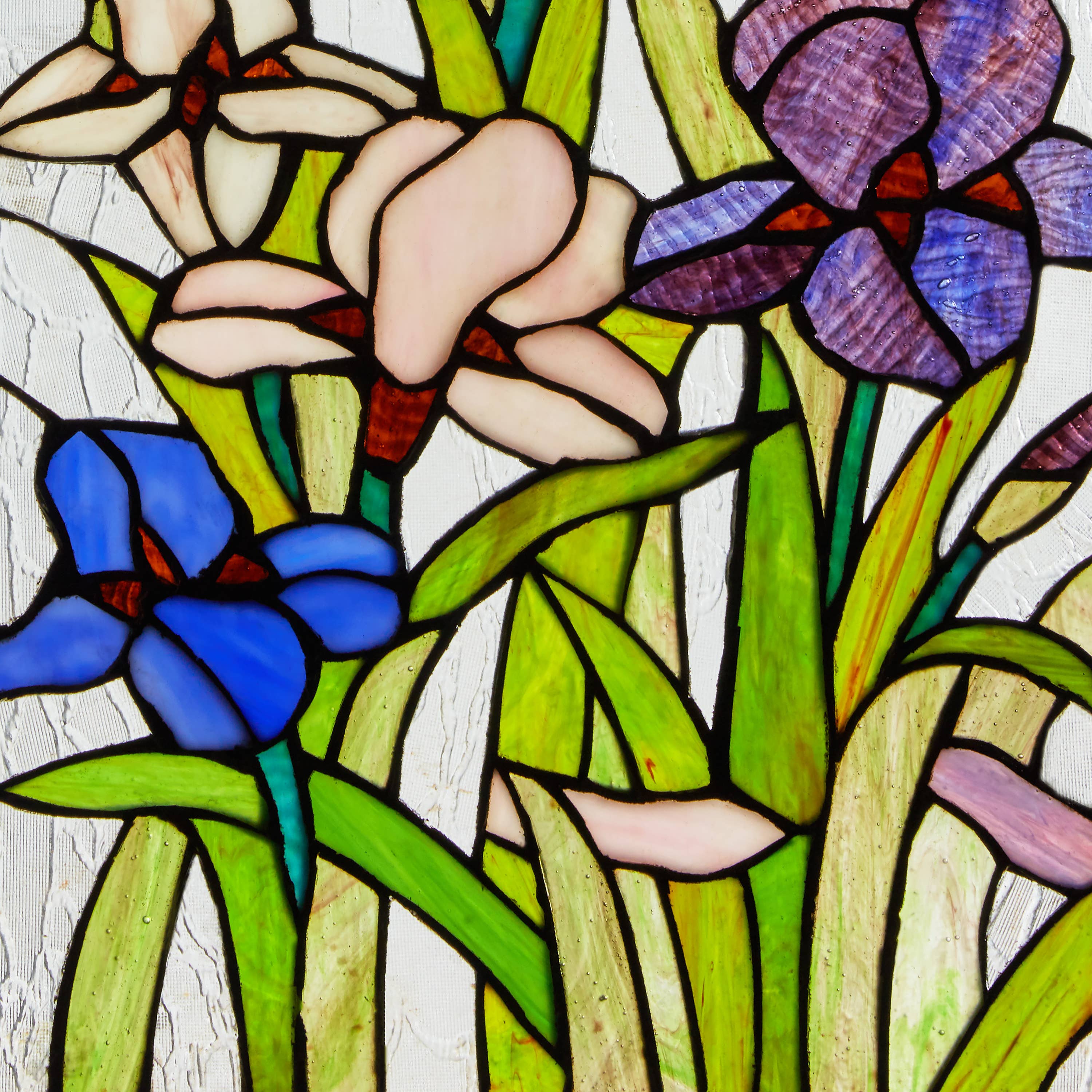 River of Goods - Wholesale Suncatcher - 28"H Floral Purple Iris Stained Glass Window Panel9