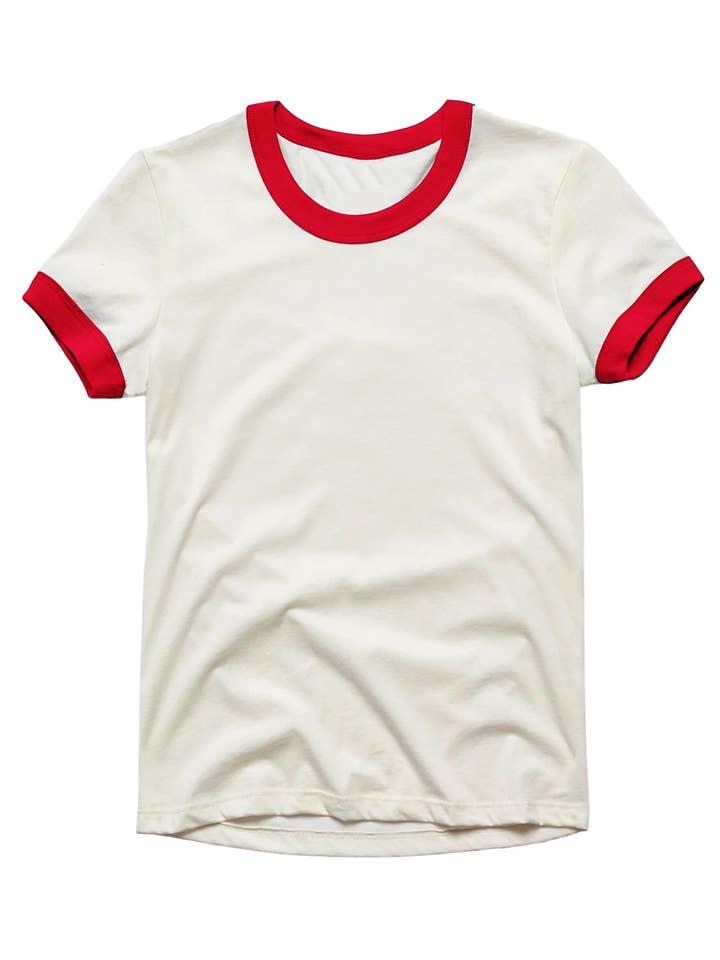 Ringer Vintage Blank Unisex T Shirt (Red) for wholesale by Artree