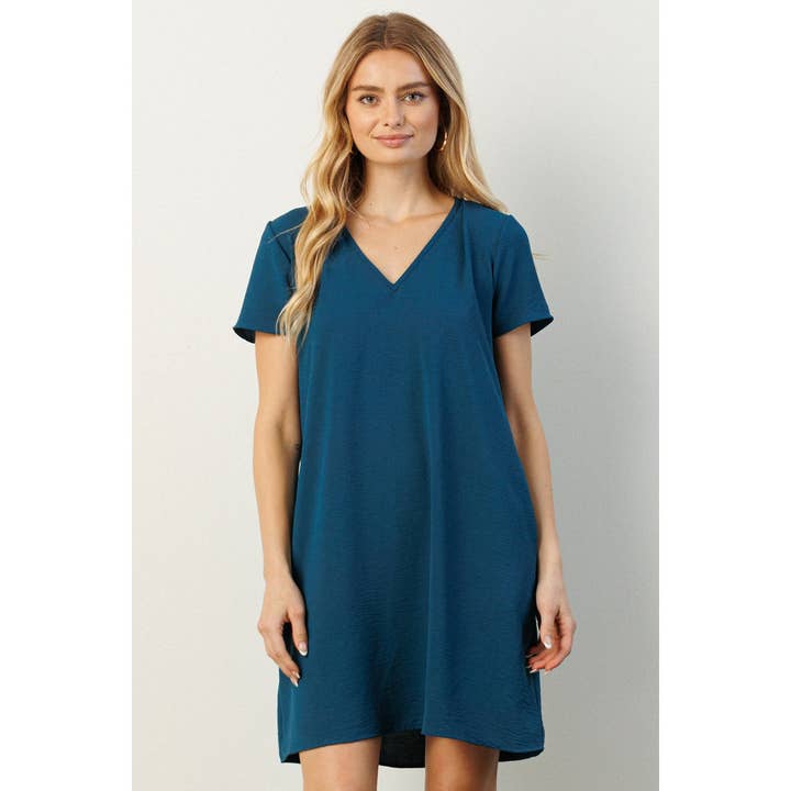 mittoshop - Wholesale Jurk - Dames - AIRFLOW SHIFTJURK MET V-HALS EN KORTE MOUWEN4