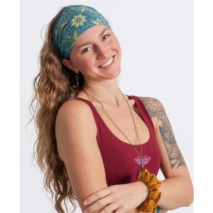 Soul Flower – Engroshandel Pandebånd - Dame – Moon Moth Boho Pandebånd - Bløde Stofpandebånd1