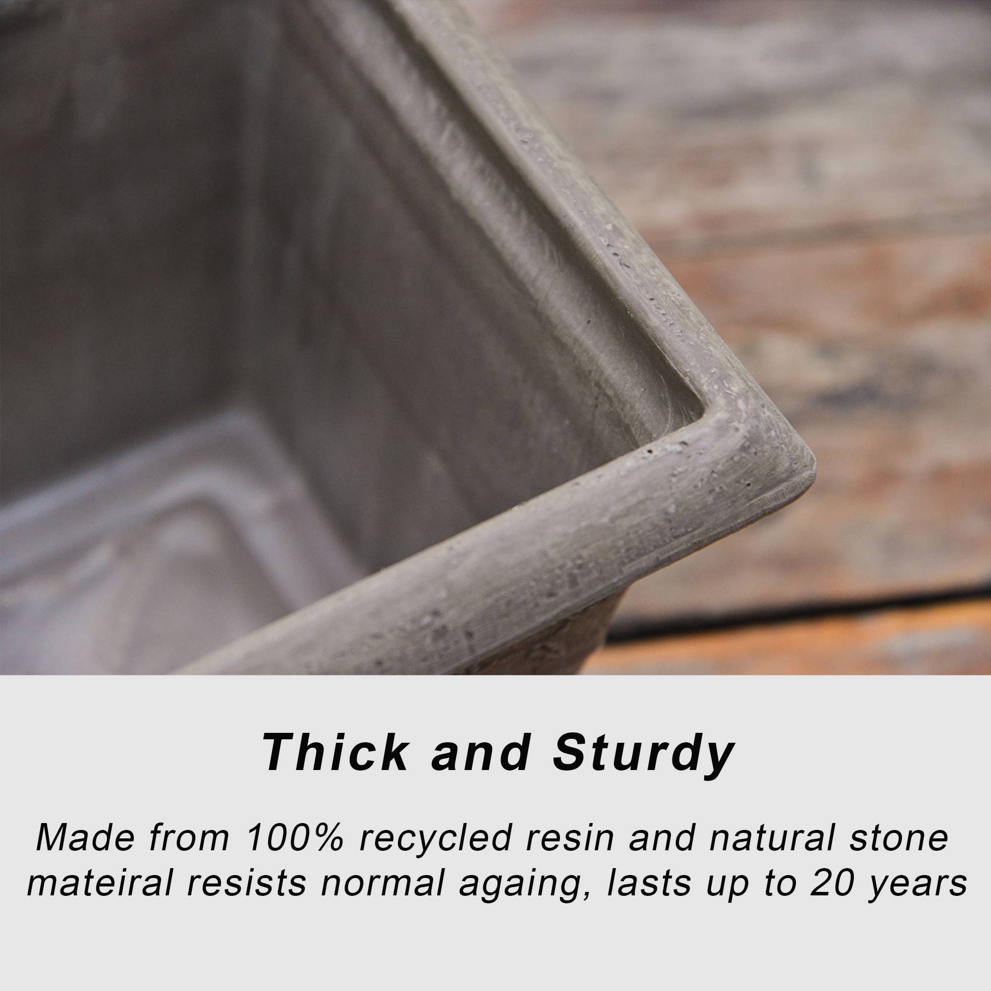 Greenship Garden USA - Wholesale Planter Box - GreenShip Classic Long Large Box Planter W.22.85" x H. 7.09“6