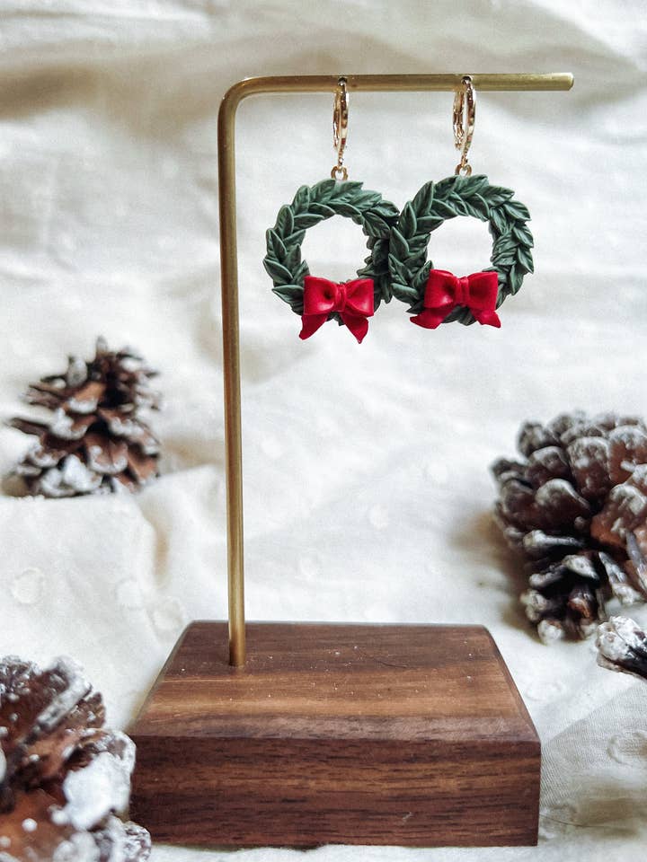 Wreath huggies for wholesale by Love Poppy Co.