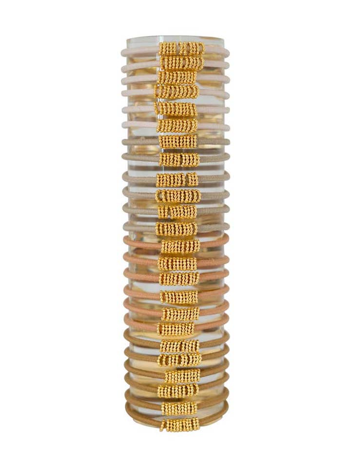 SHAKER EFTERÅR VINTER MIX & MATCH - Armbånd/ Hårelastikker 24 stk - SAND for engroshandel hos By Lilla