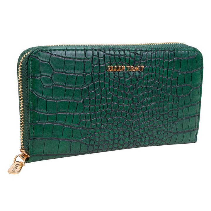 Magid - Wholesale Wallet - Women's - Ellen Tracy Croco Zip Around Wallet