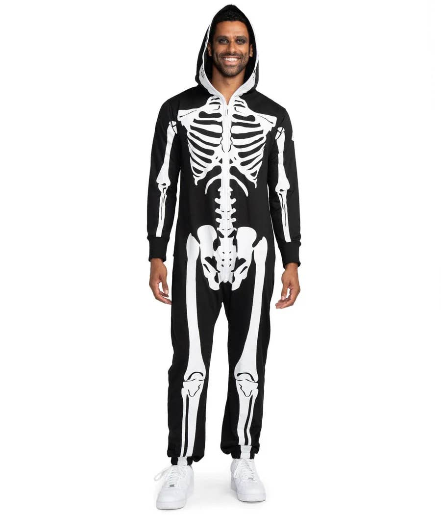 Tipsy Elves - Wholesale Onesie - Men's - Skeleton Jumpsuit - Men's Spooky Halloween Costume Onesie