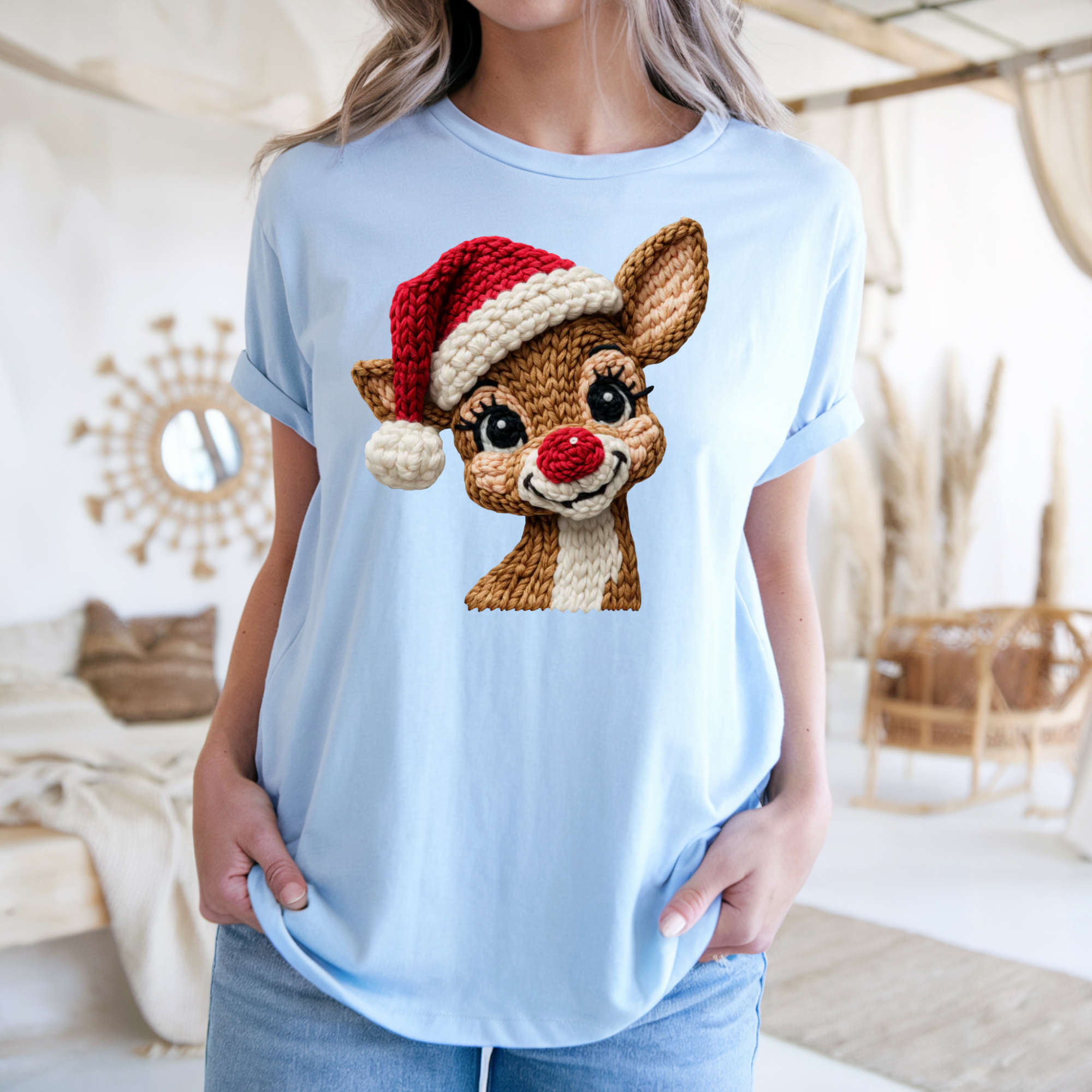 Sam & Seb Co. - Venta al por mayor Sudadera estampada - Unisex - Sudadera o Camiseta de Cara de Reno de Hilo Sintético7